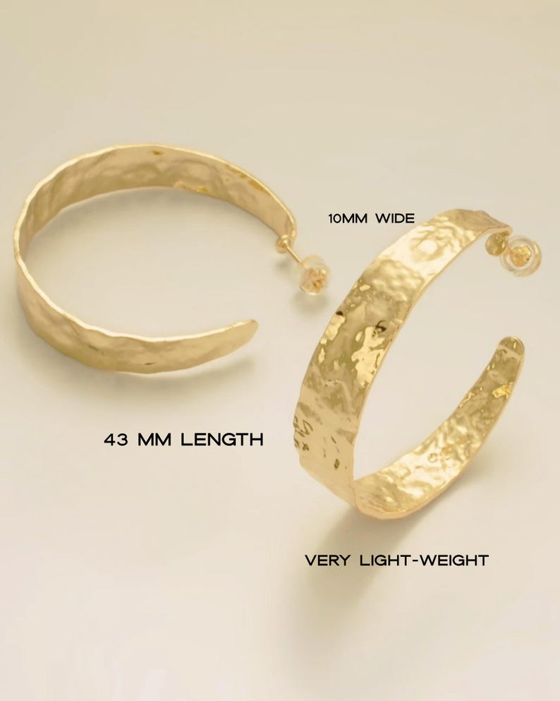 Trendy Hammered Gold Hoop Earrings – Elegant Everyday Jewelry & Gift Idea